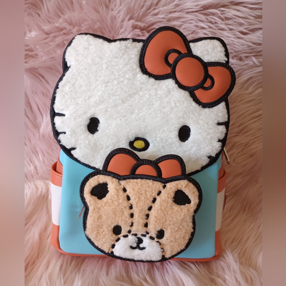 Hello Kitty & Tiny Chum Bear Sherpa Mini Backpack